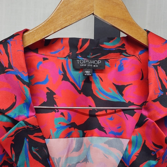 TopShop Abstract Floral Button Front Blouse - Picture 5 of 5